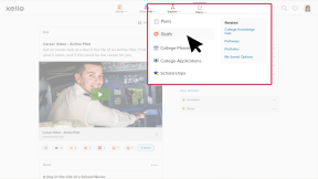 Student account in Xello. The Plans menu is open and the cursor is selecting Goals